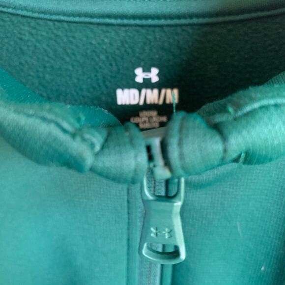 Under Armour Men's Armour Fleece Long-Sleeve 1/4 Quarter Zip Green Size Medium - Picture 5 of 7